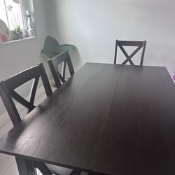 6-Piece Dining Table Set – Assembled – Table, 4 Chairs & Bench