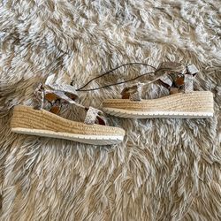 Universal Thread Women’s Bree Platform Snake Print Espadrilles Grey Size 5 NWT