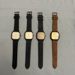 4 Geneva Leather Belt Watches 