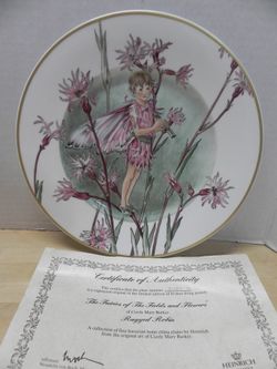 "RAGGED ROBIN" PLATE - FAIRIES OF THE FIELDS AND FLOWERS - WITH COA