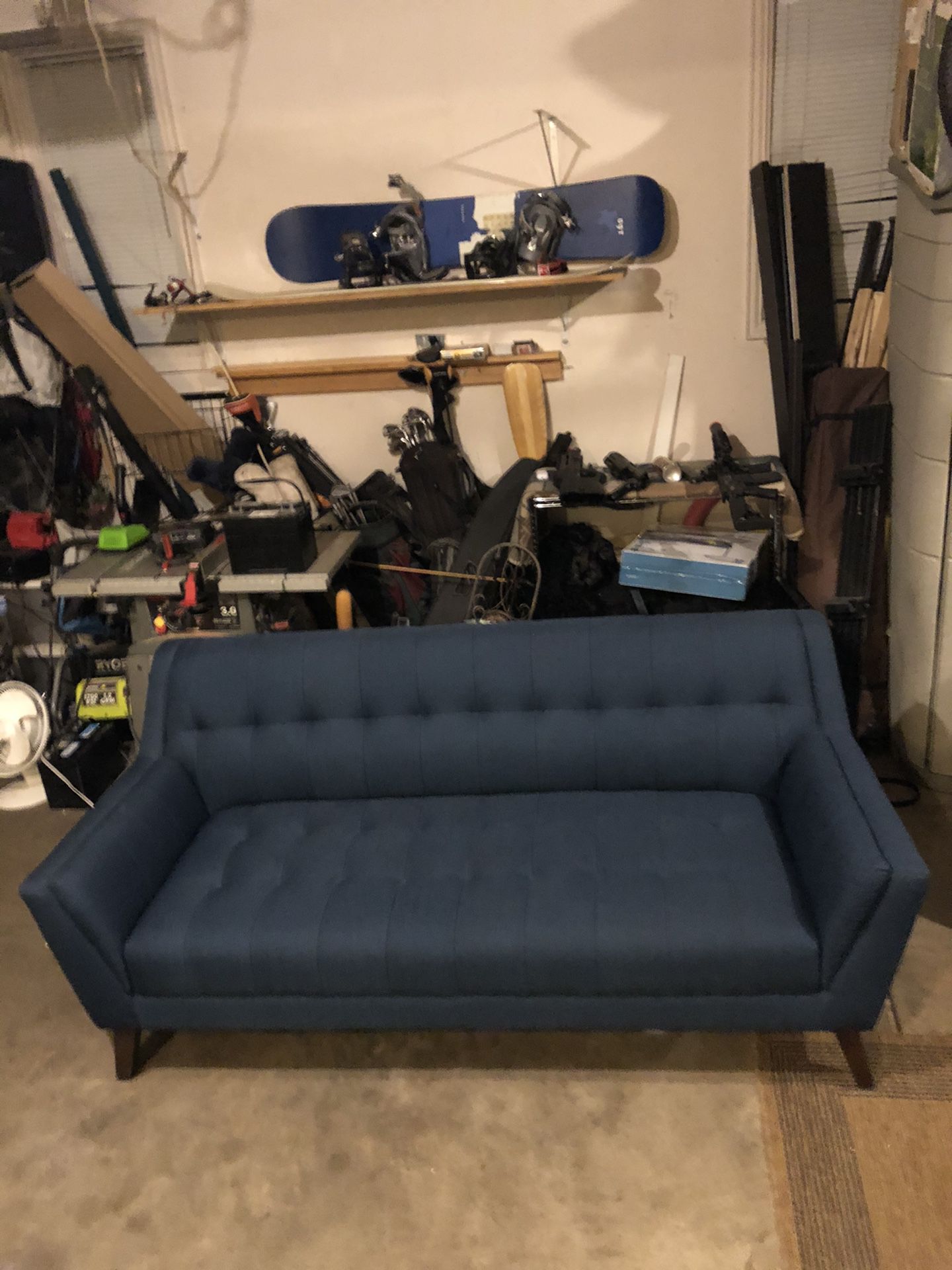 Blue Couch/Futon For Sale- 32 1/2 inches wide and 74 1/2 inches long