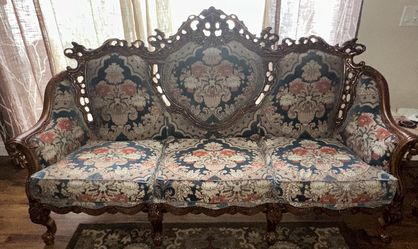 Italian baroque furniture for living room real wood 6 piece set