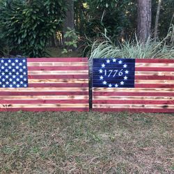 Handcrafted Wooden American Flag Handmade 36”x20”