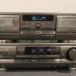 Technics RS-TR373 Cassette Deck and Technics Stereo Receiver 