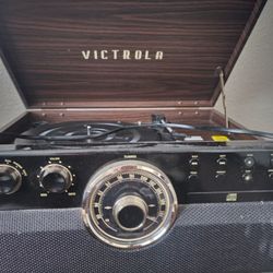 Victorla Record Player 6 In 1 (OBO)  (includes Built In Radio CD And Bluetooth Speaker)