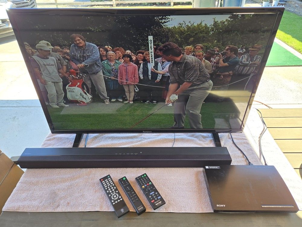 WESTINGHOUSE 40" FLAT TV TELEVISION + SONY DVD BLU RAY + SONY SOUND BAR SOUNDBAR
