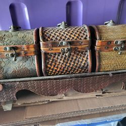 Asian Style Jewelry Boxes Set Of 3