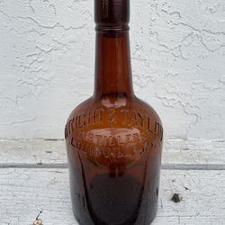 Antique Wright & Taylor Distillers Whiskey Bottle Late 1800’s