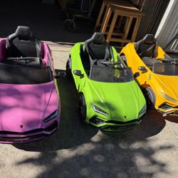 Lamborghini Truck Car Toy, 12V Battery Powered Electric 4 Wheels Kids Toys w/Parent Remote Control, Foot Pedal, Music, Aux, LED Headlights,  Pink