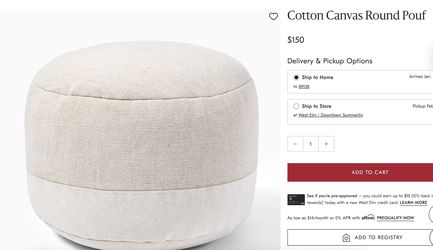 West elm couch Poof