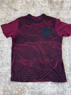 Men’s Nike/Jordan Graphic Pocket Tee - Black & Red Wave Print (Size XL
