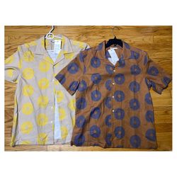 2 shirt Bundle O.N.S ROCKAWAY LINEN COTTON SHIRT (SAMPLES) Men’s sz M NEW! 