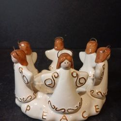 Ceramic Peace Angles Holliday Candle Holder