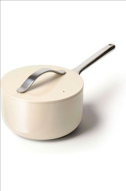 Caraway Non-Stick 3 qt Ceramic Sauce Pan with Lid
Non-Toxic, PTFE and PFOA Free, Oven Safe and Compatible with All Stovetops (Gas, Electric and Induct
