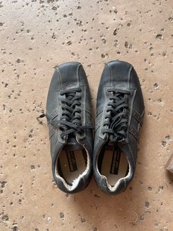 Skechers USA Brown Leather Lace-Up Sneakers