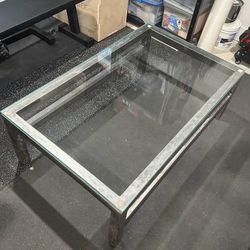 Glass And Metal Coffee Table 4’ X 2.5’