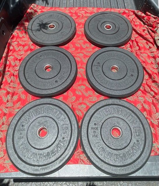 SET OF OLYMPIC BUMPER PLATES (PAIRS OF) : 25s 15s 10s