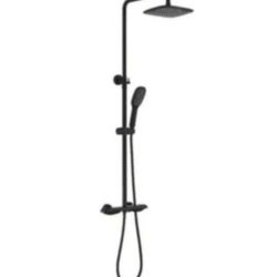 RBROHANT 2 Function Thermostatic Rainfall Shower Head System for Bathroom Rb0839, Black