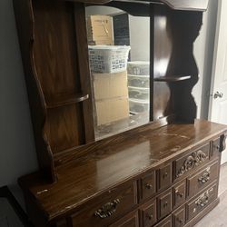 Dresser with hutch and Mirror