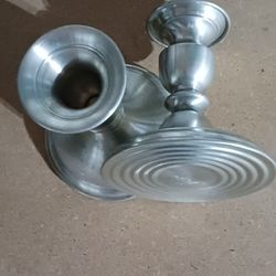 Vintage Pewter Candle Holders