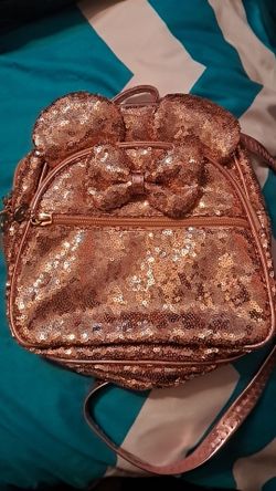 Minnie Mouse Rose Gold Sequin Mini Backpack
