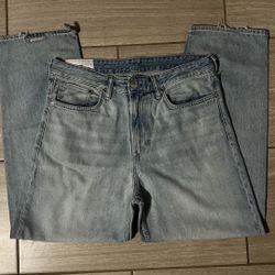 H And M Loose Men Blue Jeans 