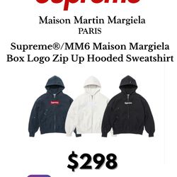 Supreme Maison Margiela Box Logo Zip up Hooded Sweatshirt
