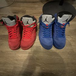 Jordan 5s Red Suede/blue Suede 9/5 