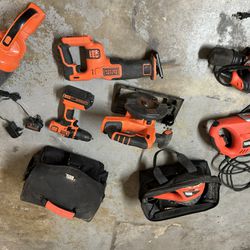 Black & Decker 8 piece cordless tool set, including battery, charger & 2 cases Only $100 