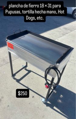 Plancha larga de 18x31 con quemador de alta presión