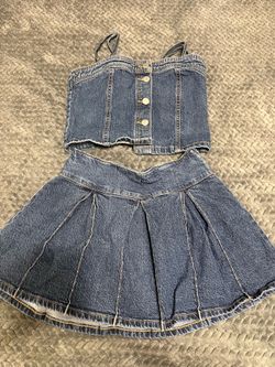 Girls Jean skirt outfit
