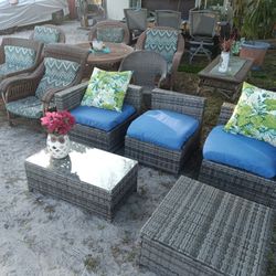 Ratten Wicker Chairs With Table Sets