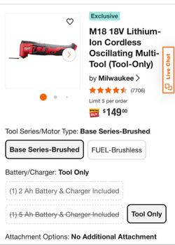 Milwaukee M18 Cordless Multi-Tool (2626-20) – Brand New