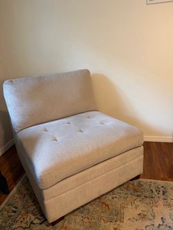 NEW & Unused Elegant Cream Gray Corner Chair