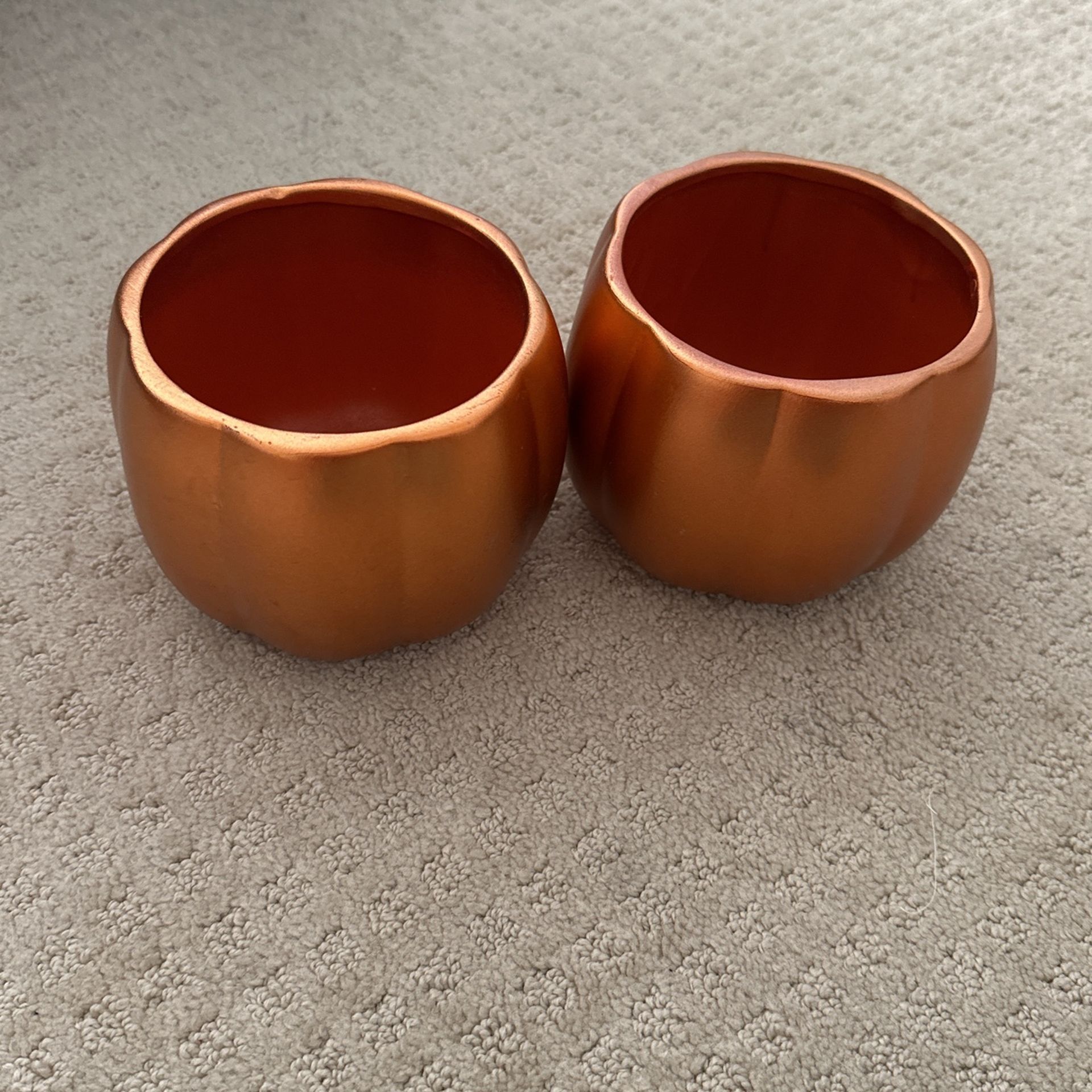 Ceramic Pumpkin Pot Set Of 2