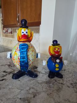 Clowns glass art