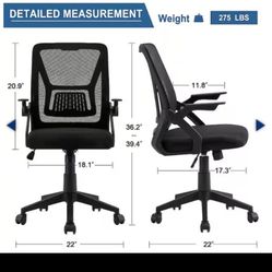 Office Task Chair with Adjustable Arms Mesh Lumbar Support