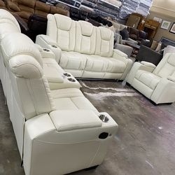 leather living room set 3 pieces