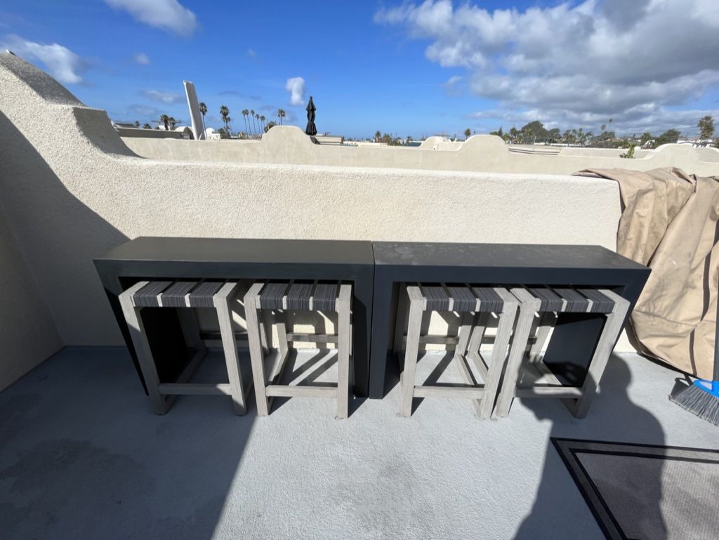 2 - Designer Cement Console Tables