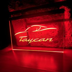 TAYCAN LED NEON RED LIGHT SIGN 8x12