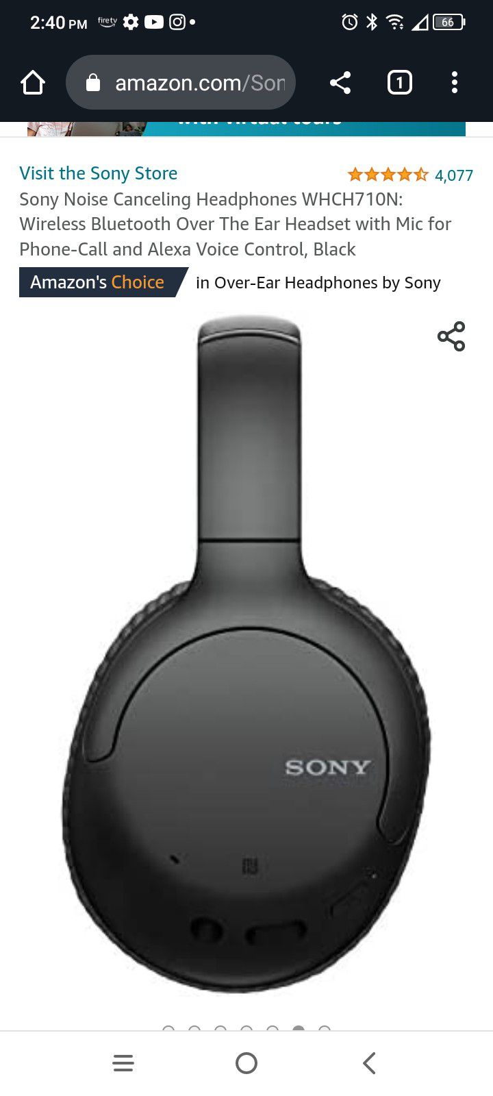 Wireless Noise Cancelling Sony - WH-CH710N Wireless Noise-Cancelling Over-the-Ear Headphones - Black

