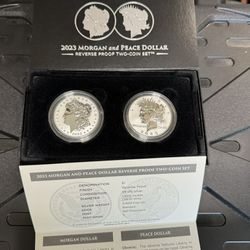 2023 MORGAN and PEACE DOLLAR — REVERSE PROOF TWO-COIN SETT