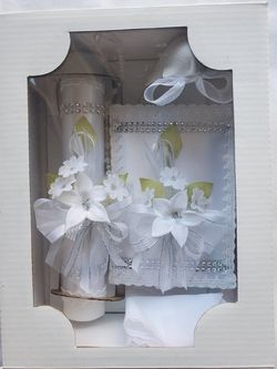 Baptism Candle Ivory/Vela para Bautizo con Biblia en Español