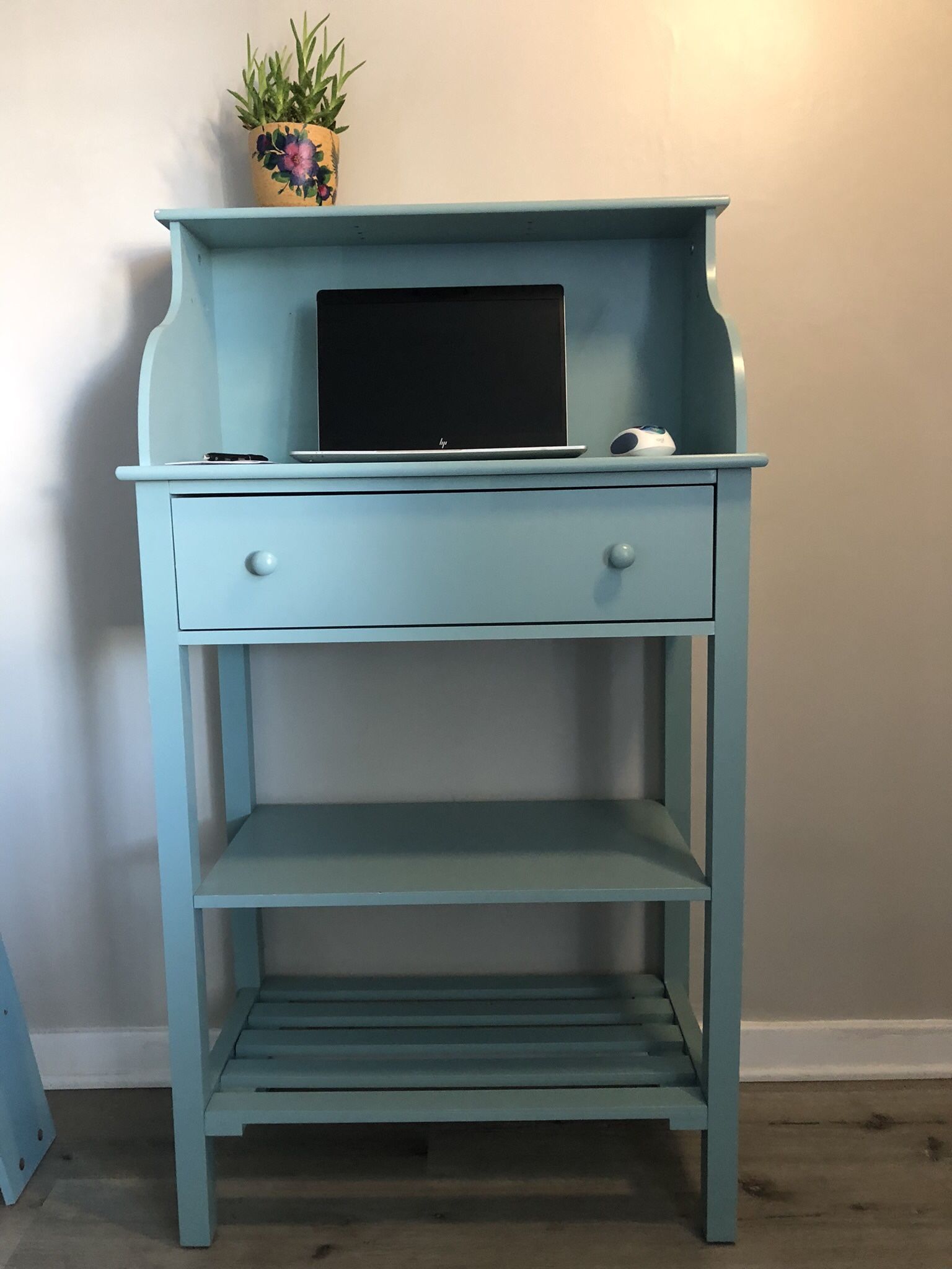 Light Blue Secretary Desk / Standing Desk