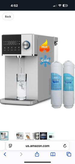 IKT Countertop Hot and Cold Reverse Osmosis Water Dispenser Cooler, Fast Heating, Adjustable Temperature, Dispensing Volume Options, RO Water Filtrati