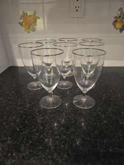Set Of 8 Crystal Water Glasses 
