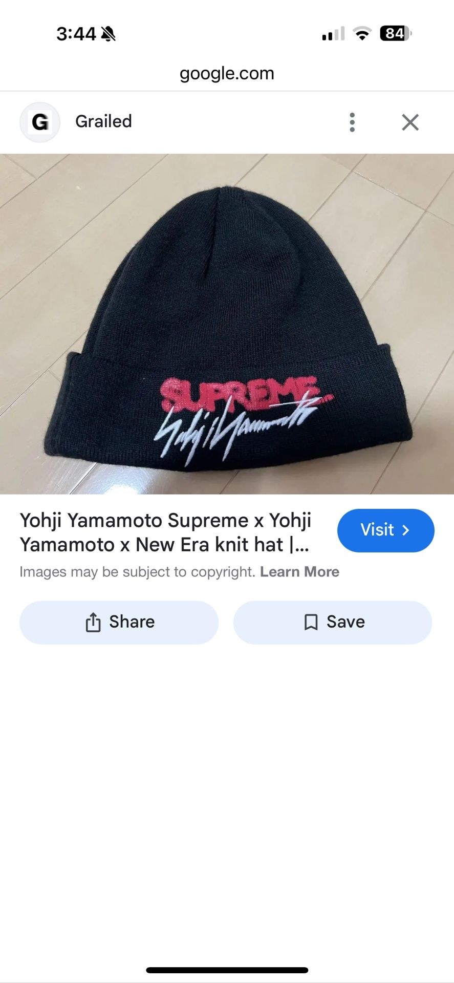 NEW SUPREME X YOHJI YAMAMOTO X NEW ERA KNIT HAT