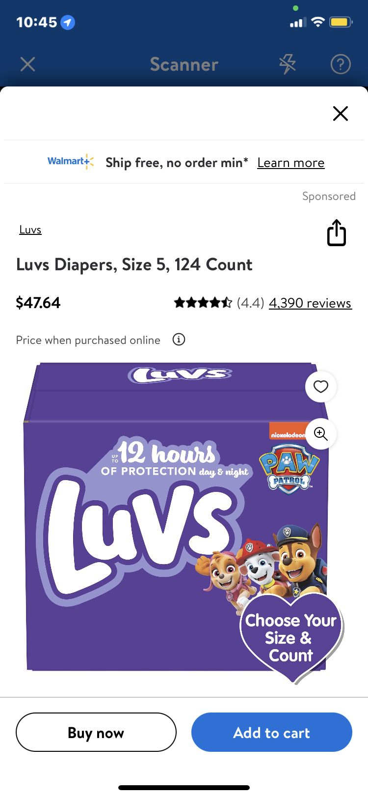 Pampers luvs 5 124 Count 