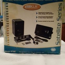 KLH Satellite Series Speaker Indoor & Outdoor 3 Way Model 979B Vintage 