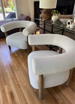 Ivory Boucle Chairs (qty 2)
